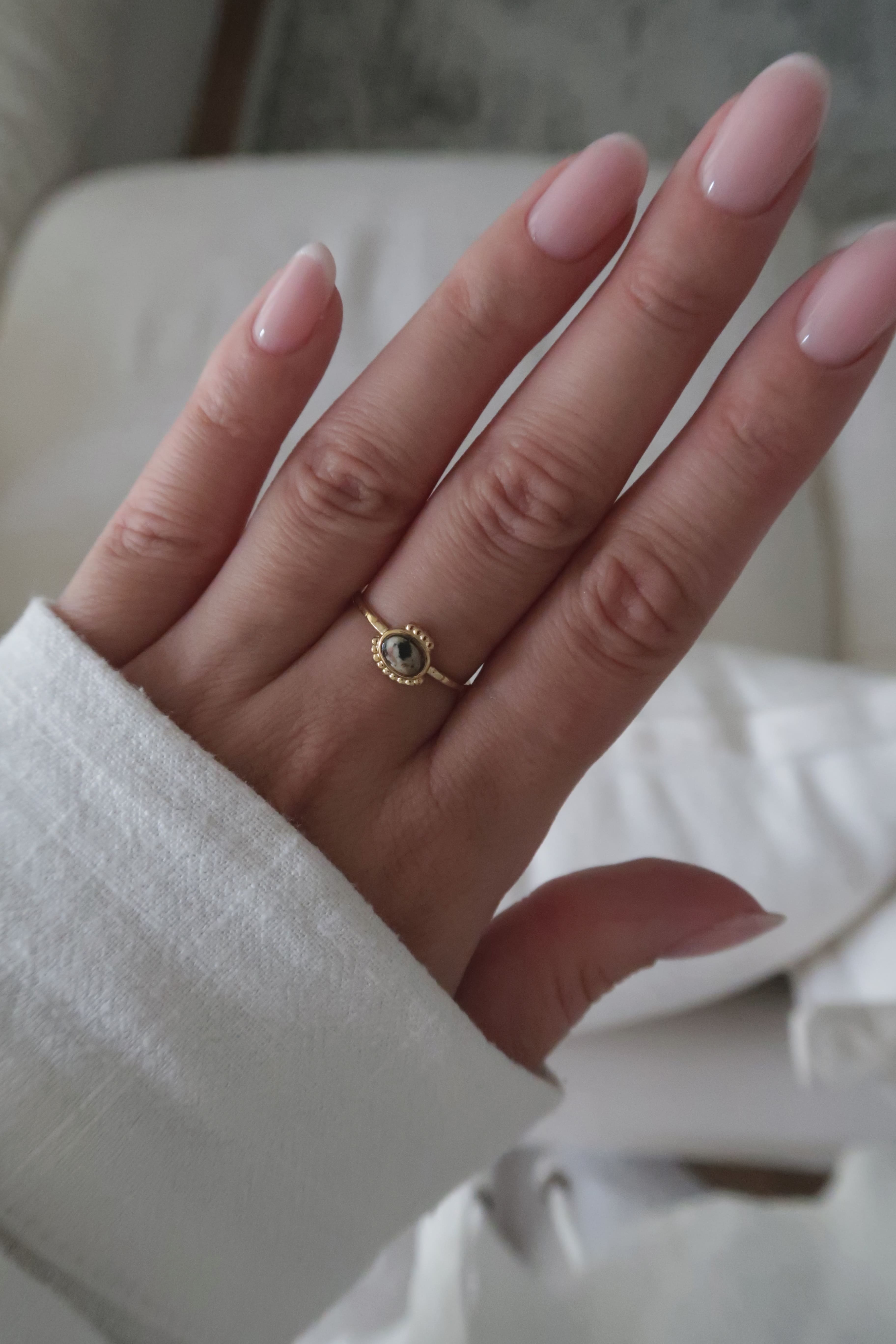 bague dore pierre naturelle