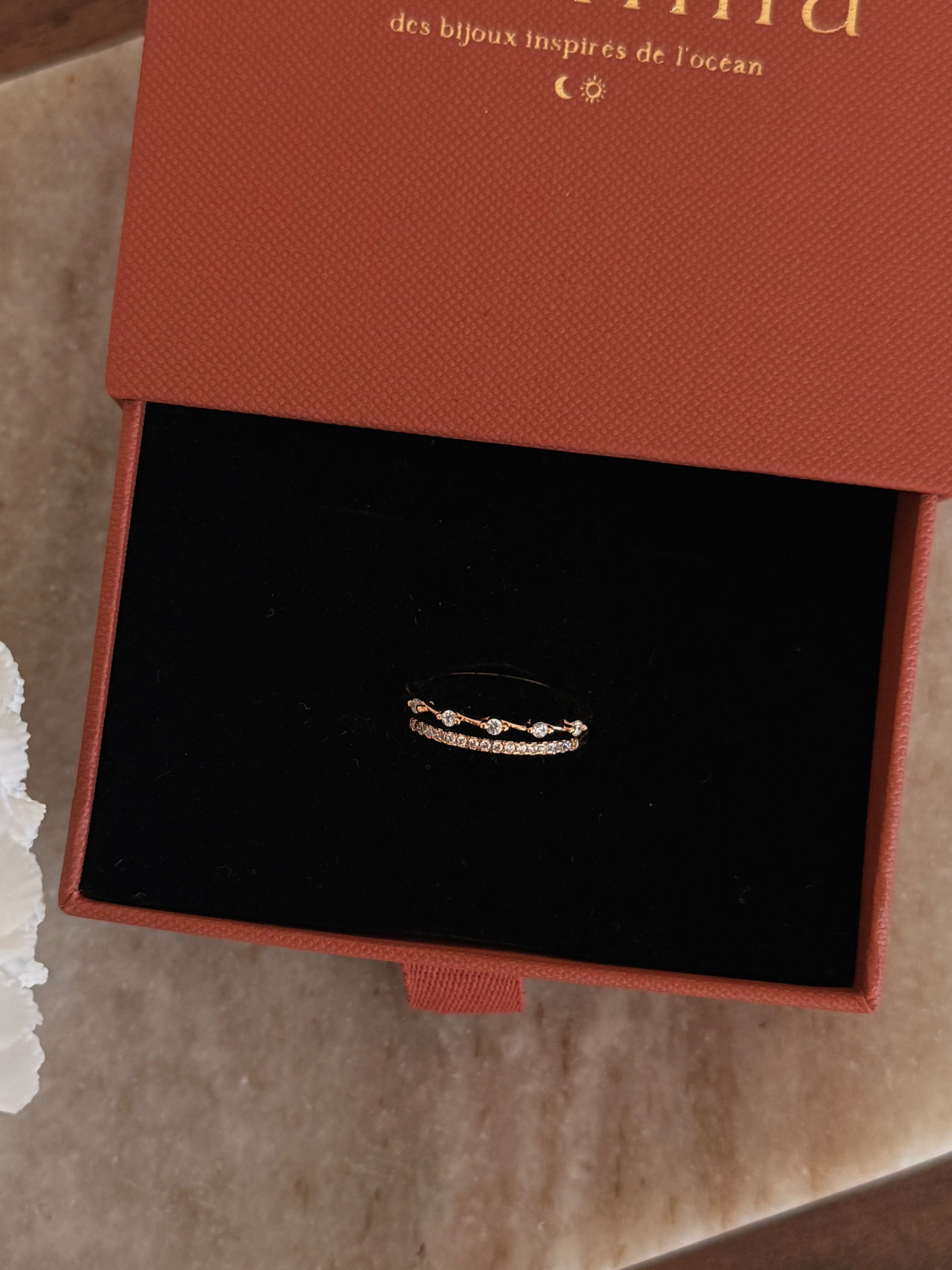 bague fine à strass 