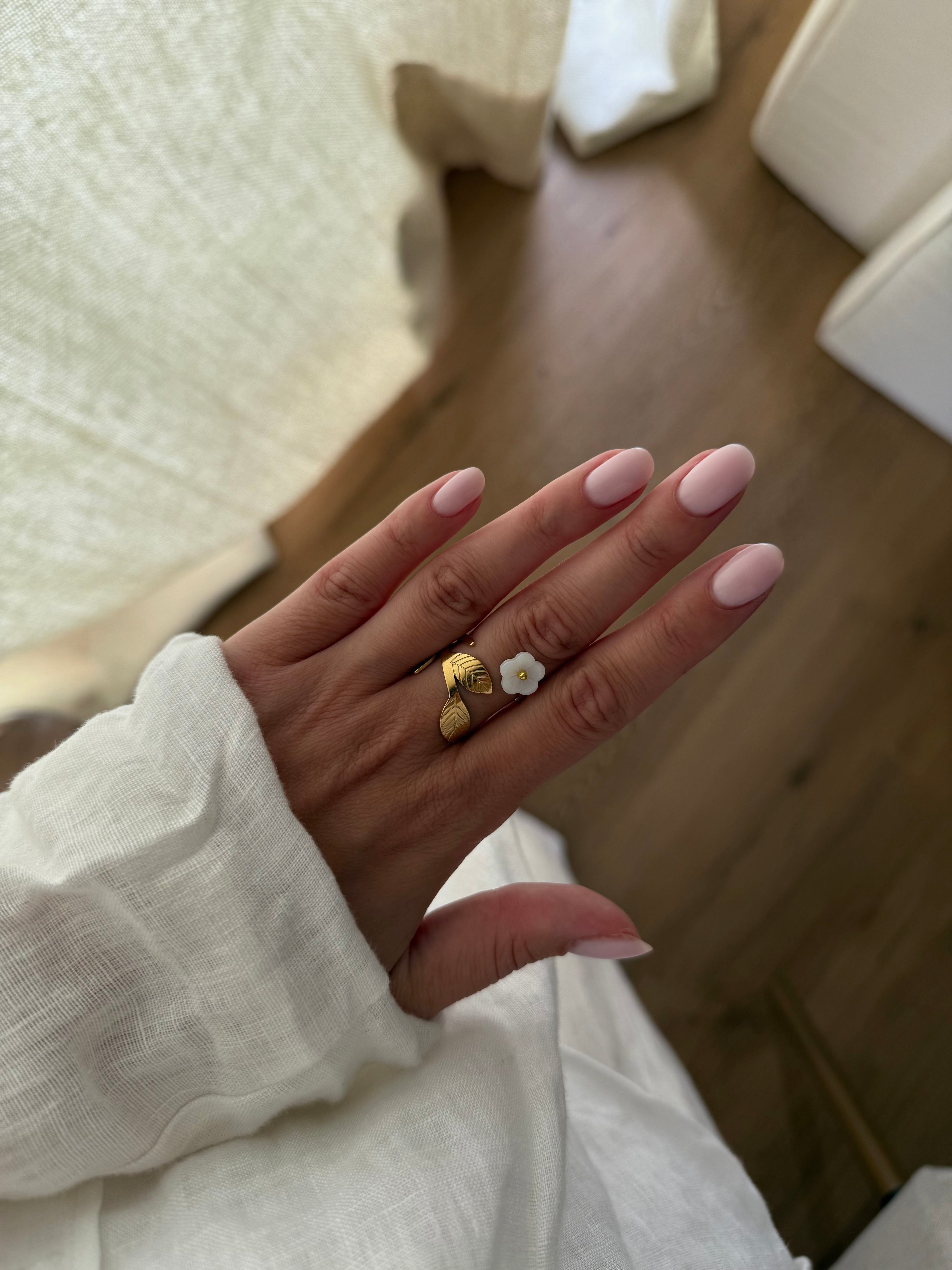 bague fleur ajustable