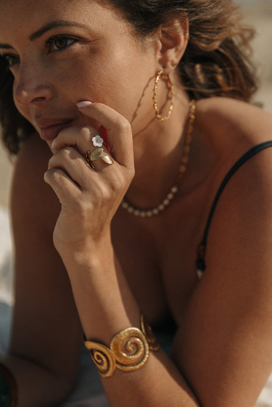 bague fleur doré
