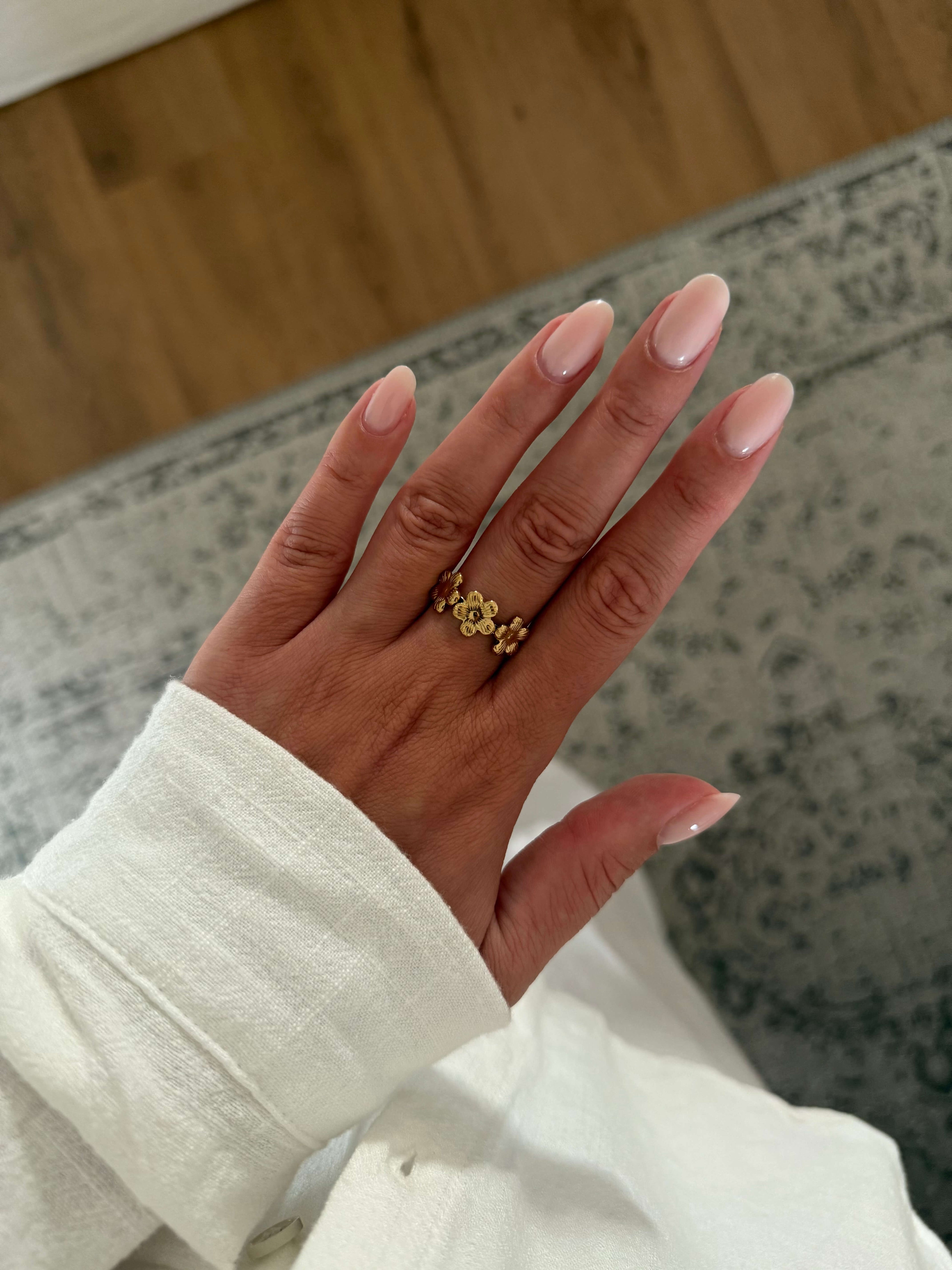 bague fleur doré