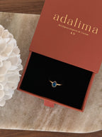 bague fine en acier inoxydable en forme de goutte colorée pour femmes