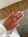bague perles blanche