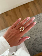 bague perles blanche