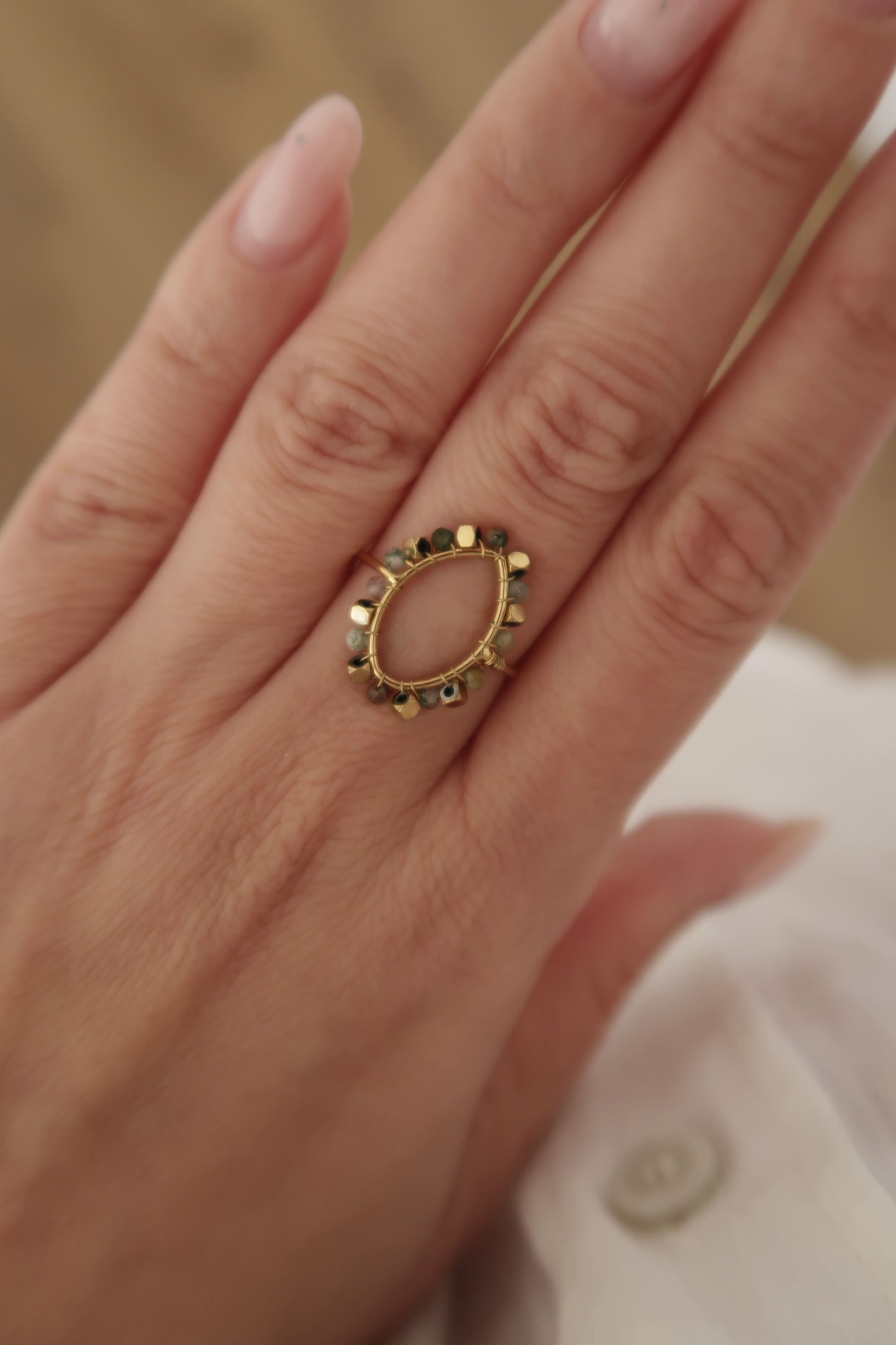 bague pierres naturelles ajustable