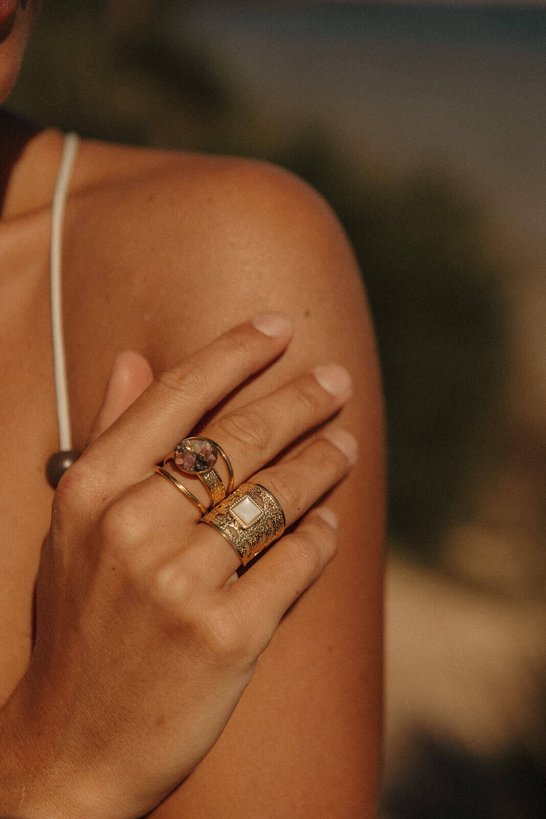 bague réglable femme doré