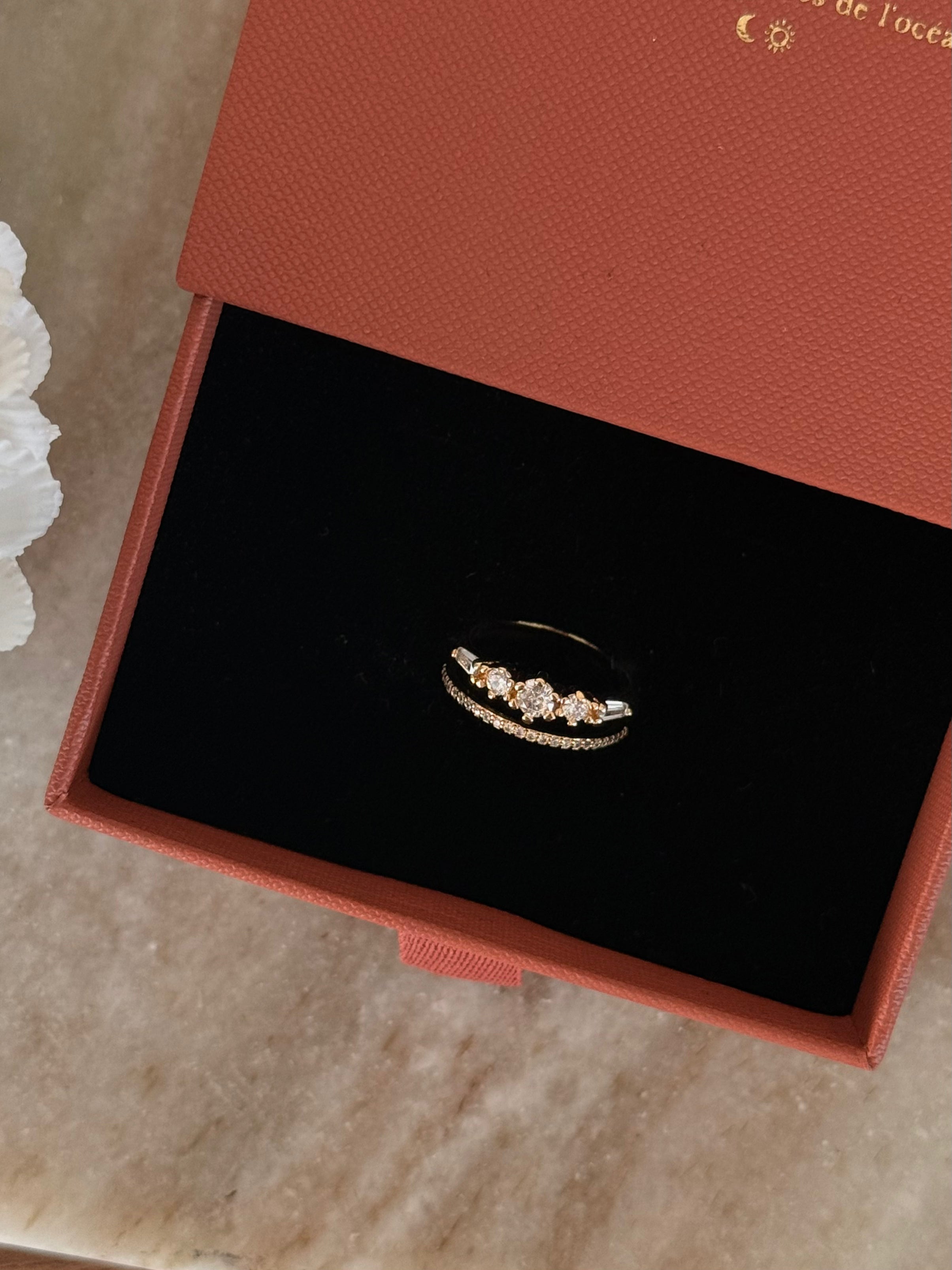bague élégante et raffinée à strass pour femmes
