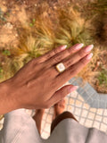 Bague acier inoxydable nacre femmes