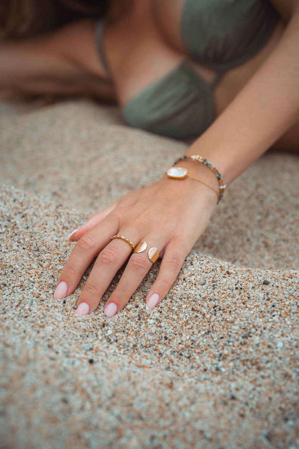 bagues ajustable acier inoxydable doré