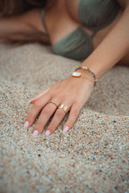 bagues ajustable acier inoxydable doré