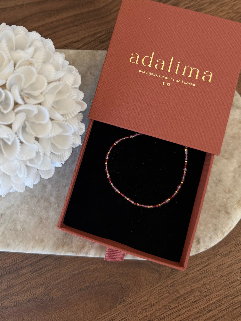 Bracelet Yaelle à perles, en acier inoxydable doré – bijou Adalima