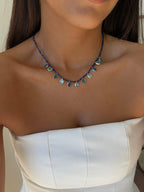 Collier Nehal en pierres naturelles et acier inoxydable doré – bijou Adalima
