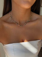 Collier Carmen en pierres naturelles et laiton doré – bijou Adalima