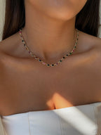 Collier Carmen en pierres naturelles et laiton doré – bijou Adalima
