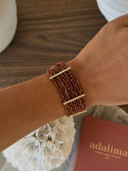 Bracelet Ariella en pierres naturelles et acier inoxydable doré – coloris Gold Sandstone – bijou Adalima