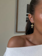 Boucles d’oreilles Ysé en acier inoxydable doré – bijou Adalima