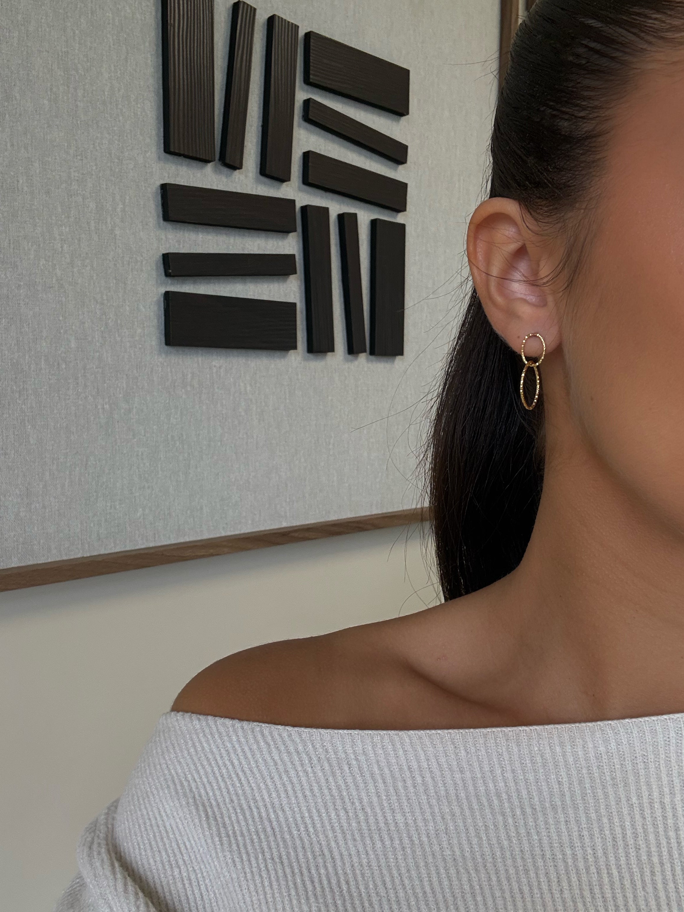 Boucles d’oreilles Sia en acier inoxydable doré – bijou Adalima