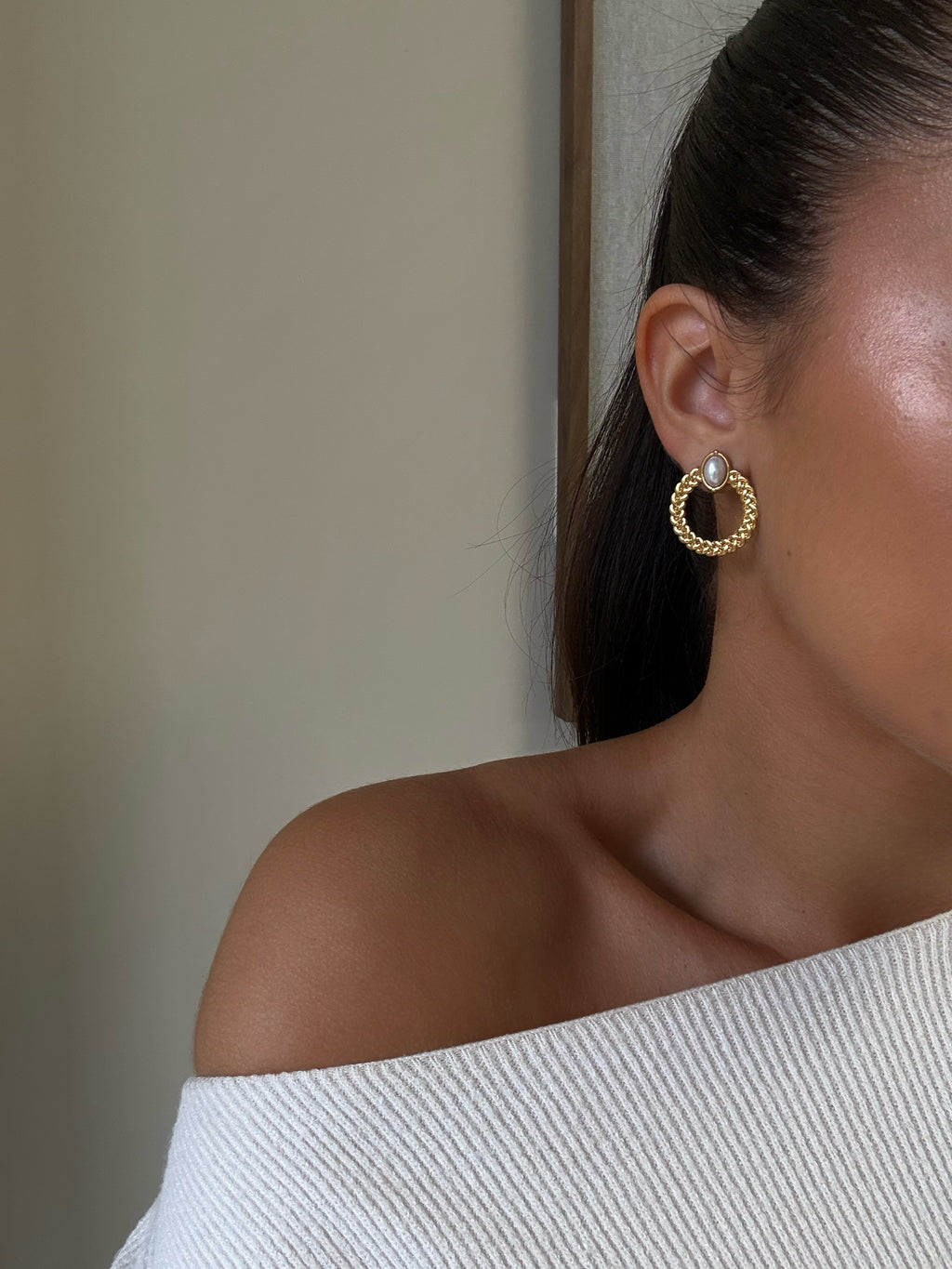 Boucles d’oreilles Alice en acier inoxydable doré – bijou Adalima