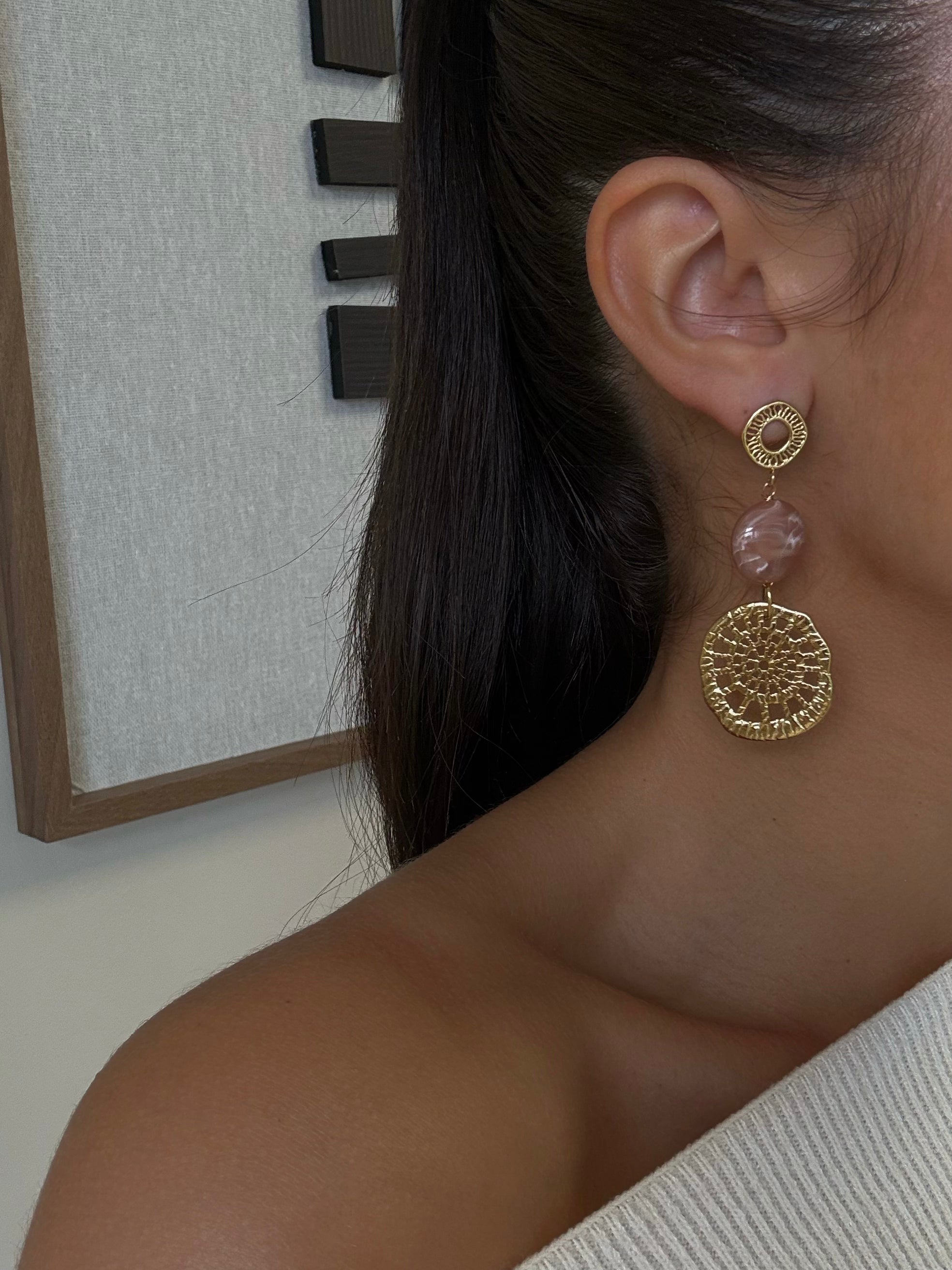 Boucles d’oreilles Nayeli en acier inoxydable doré – bijou Adalima