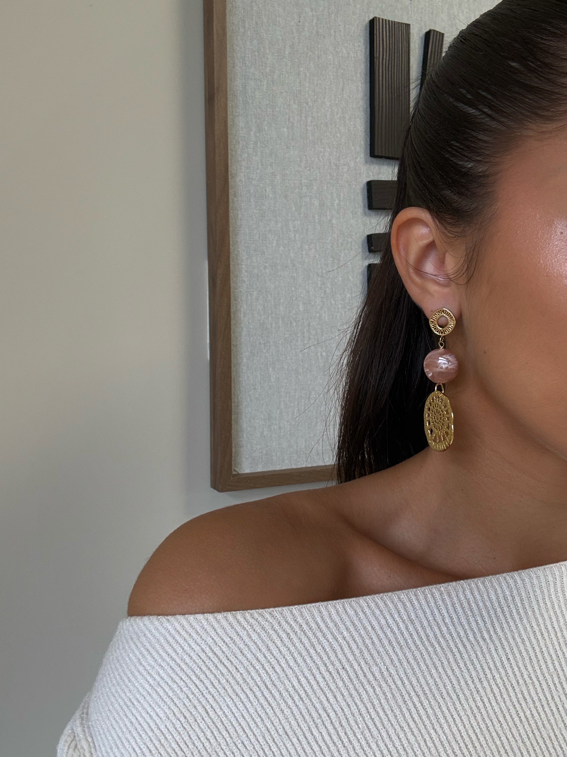 Boucles d’oreilles Nayeli en acier inoxydable doré – bijou Adalima