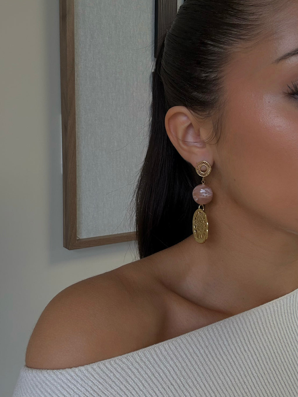 Boucles d’oreilles Nayeli en acier inoxydable doré – bijou Adalima