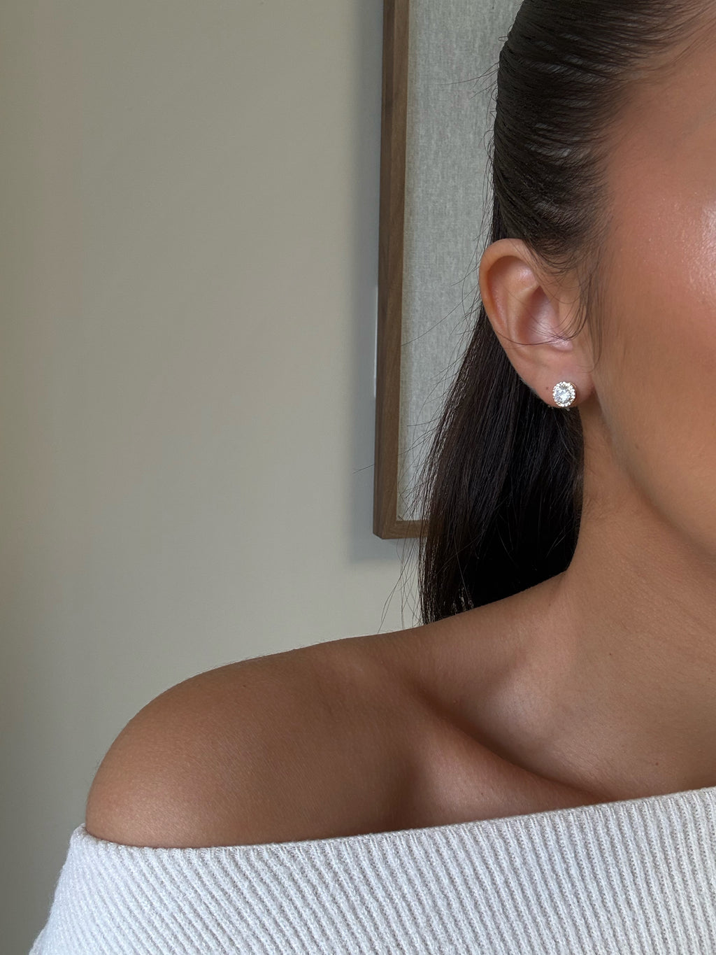 Puces d’oreilles Manon à strass en acier inoxydable – bijou Adalima