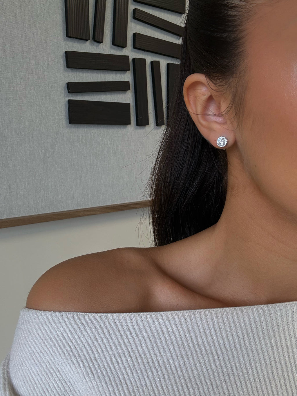 Puces d’oreilles Manon à strass en acier inoxydable – bijou Adalima