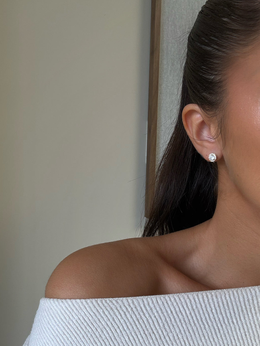 Puces d’oreilles Manon à strass en acier inoxydable – bijou Adalima