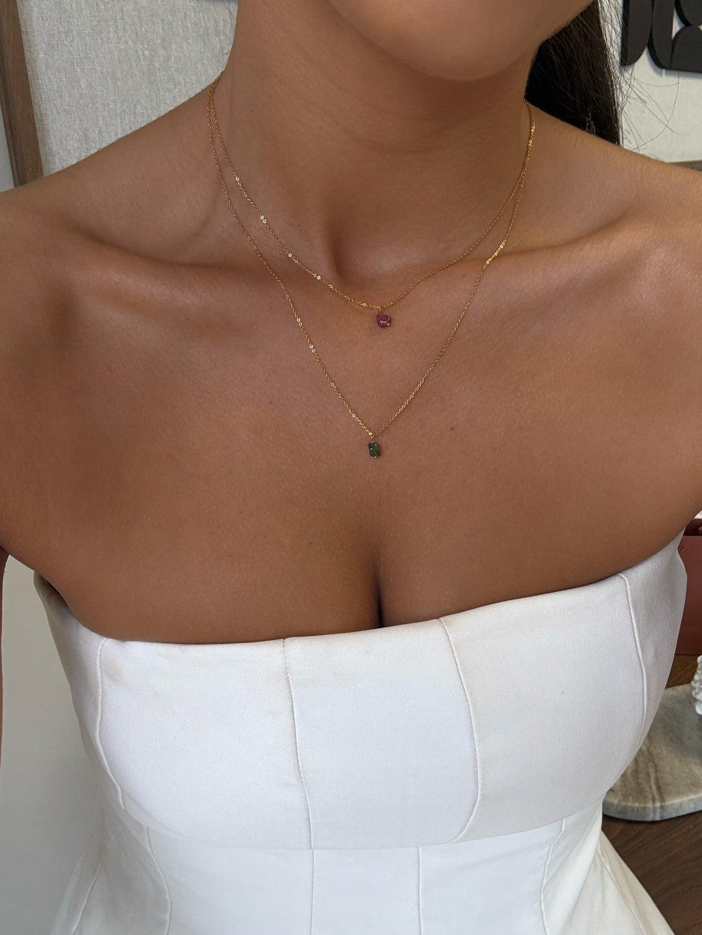 Collier Alicia en pierres naturelles et acier inoxydable doré – bijou Adalima