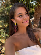 boucles d'oreilles en acier inoxydable volume esprit bohème pour femmes 