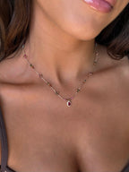 Collier coloré pour femmes en acier inoxydable