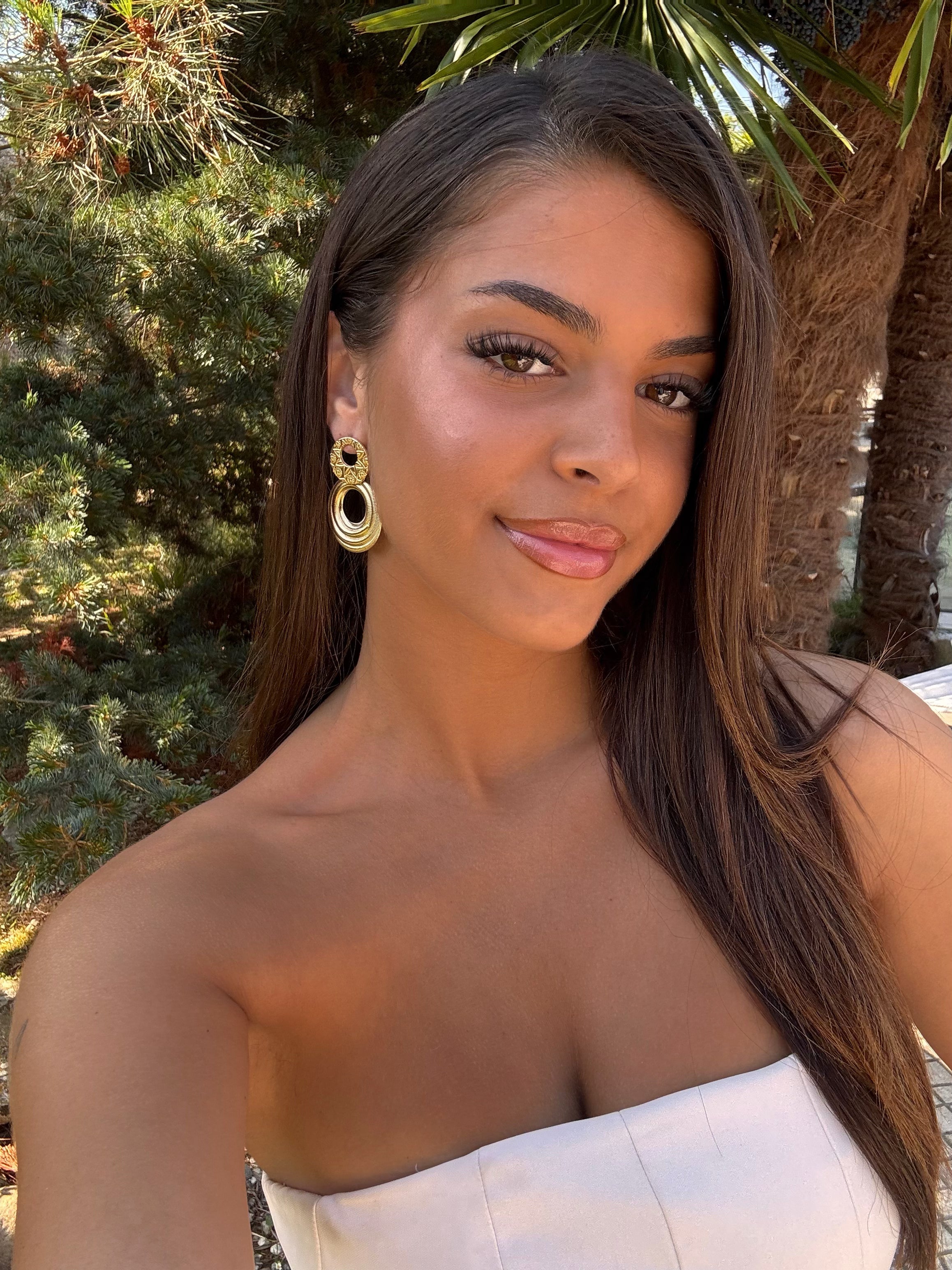 boucles d'oreilles en acier inoxydable tendance pour femmes