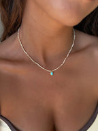 Collier en pierres naturelles et acier inoxydable tendance pour femmes
