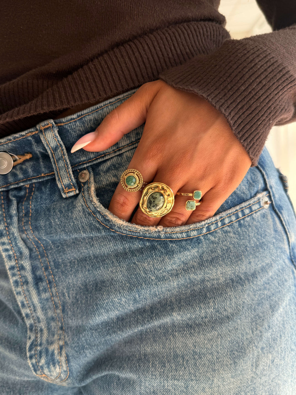 bagues en turquoise africaine 