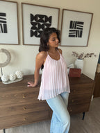 blouse tendance à bretelle fluide plissée pour femmes