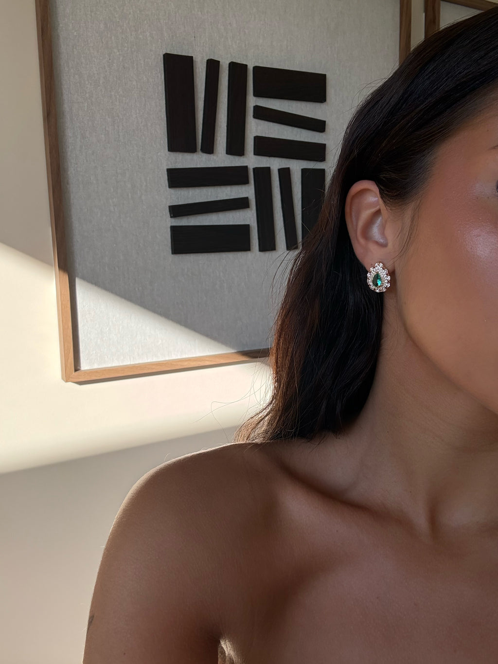 Boucles d’oreilles Giselle goutte à strass – bijou Adalima