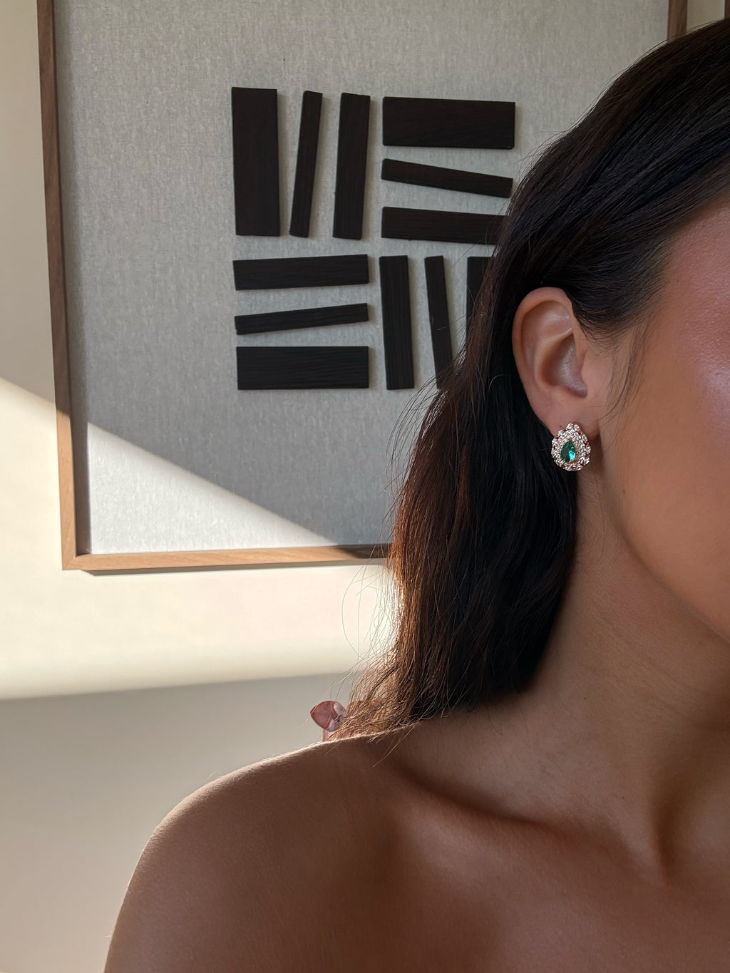 Boucles d’oreilles Giselle goutte à strass – bijou Adalima
