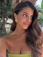 Boucles d'oreilles en acier inoxydable dorees