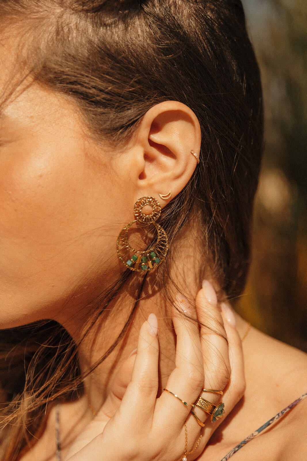 boucles d'oreilles pendante colorées acier inoxydable