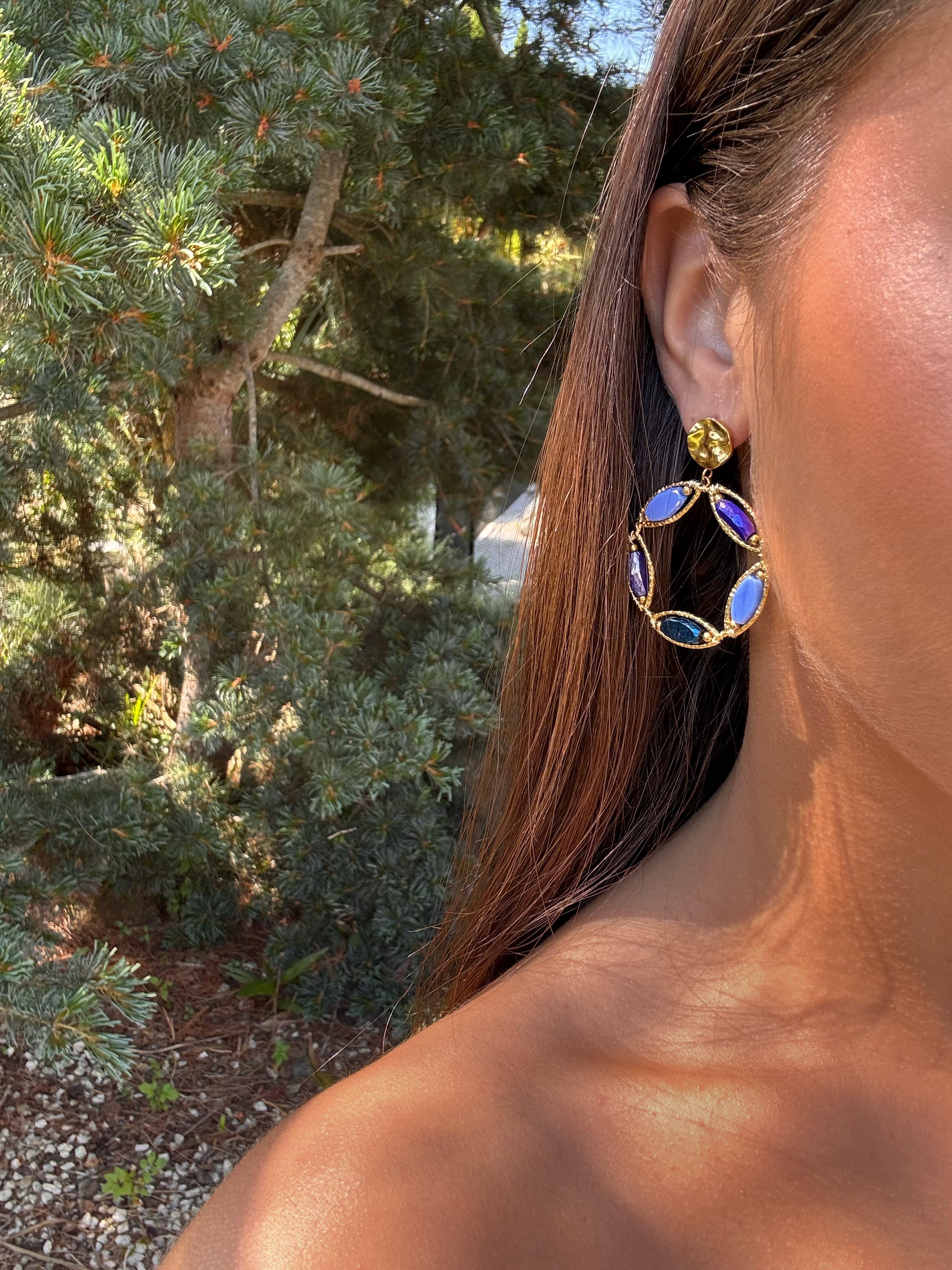 Boucles d'oreilles colorées pour femmes