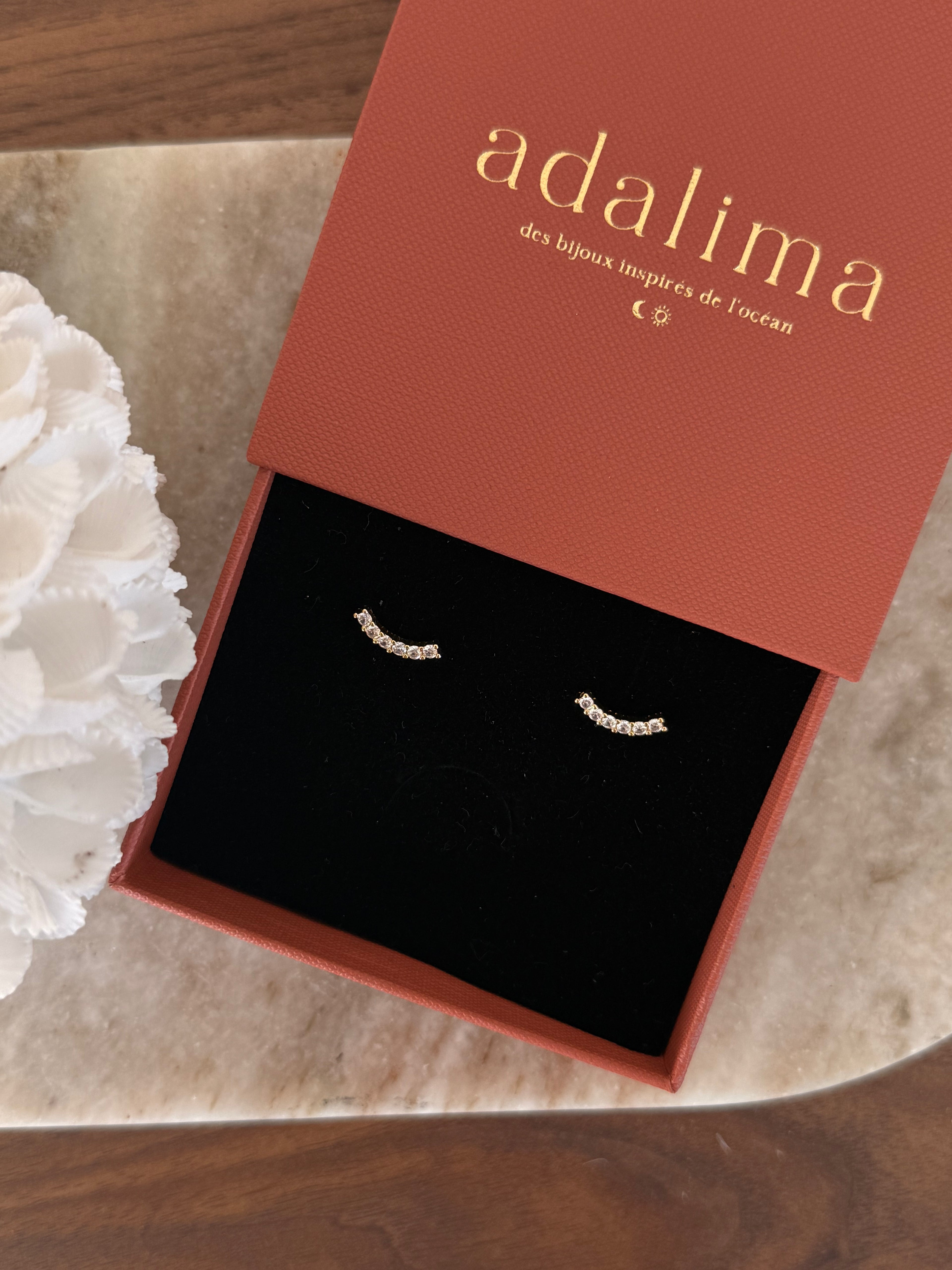 boucles d'oreilles ligne de strass
