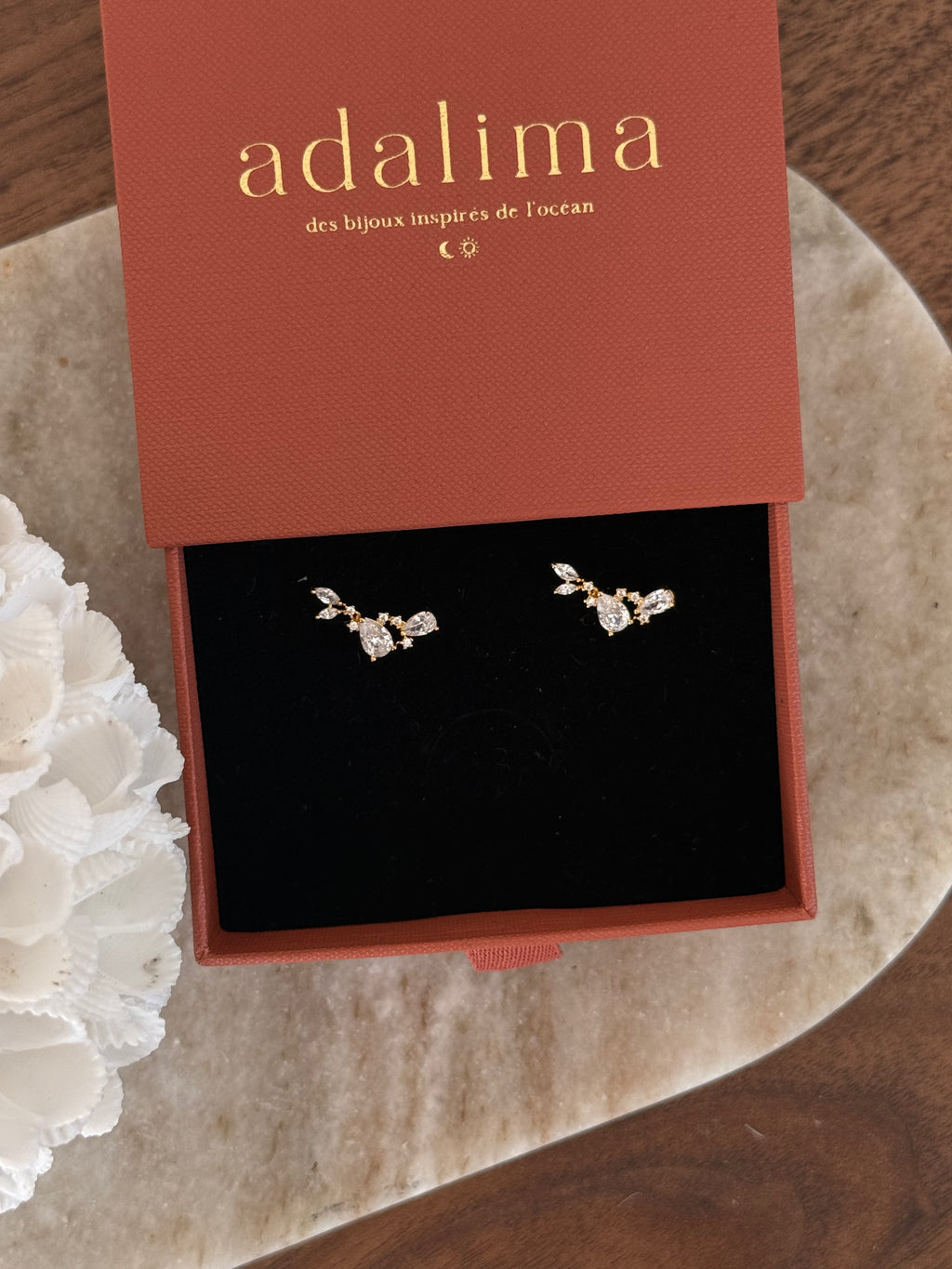 piercing d'oreilles montants en strass et acier inoxydable