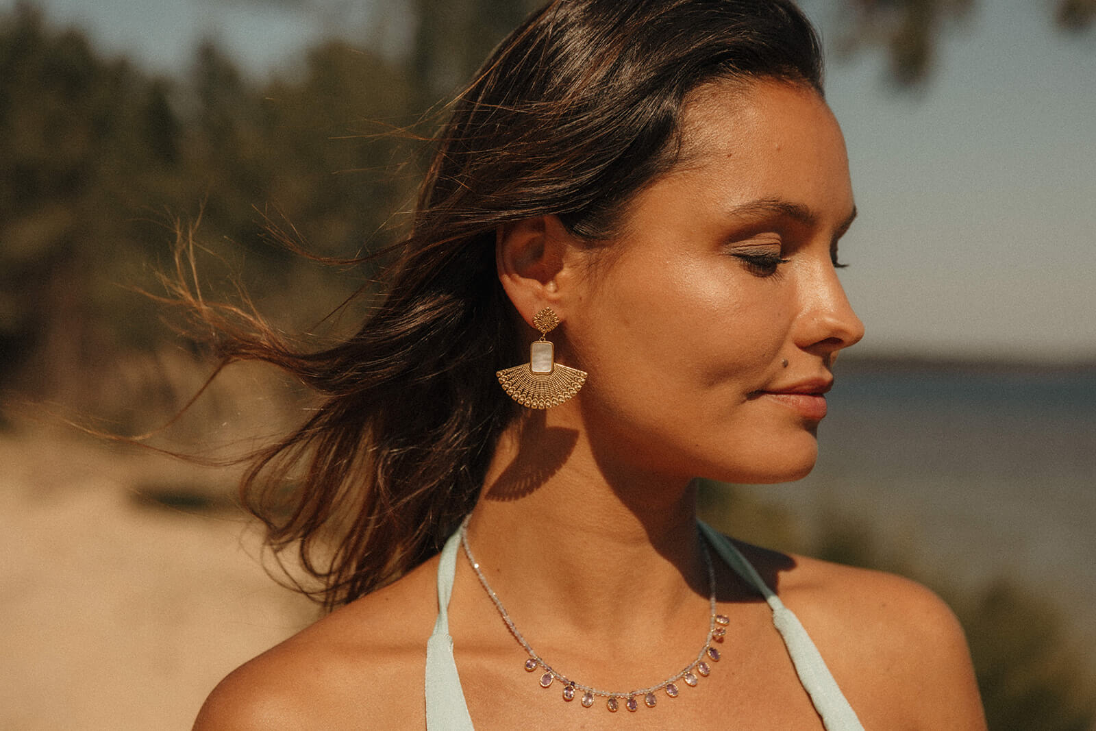 boucles d'oreille tendance en acier inoxydable