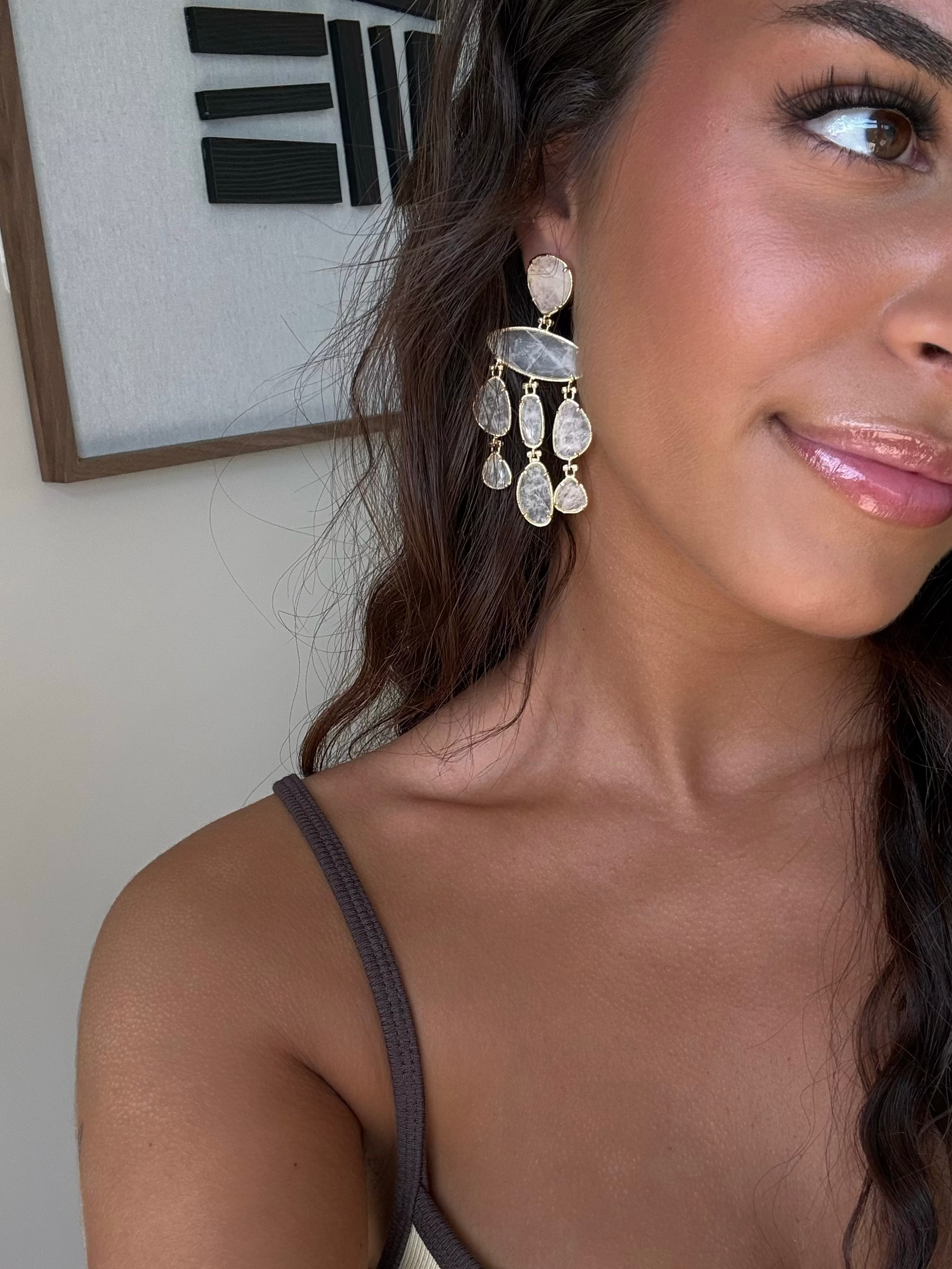 Boucles d'oreilles pour femmes tendance en pierres naturelles