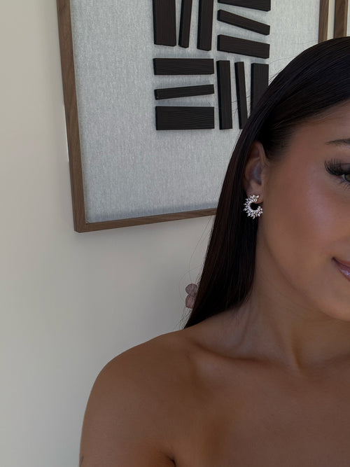 Boucles d’oreilles Bella à strass, laiton doré – bijou Adalima