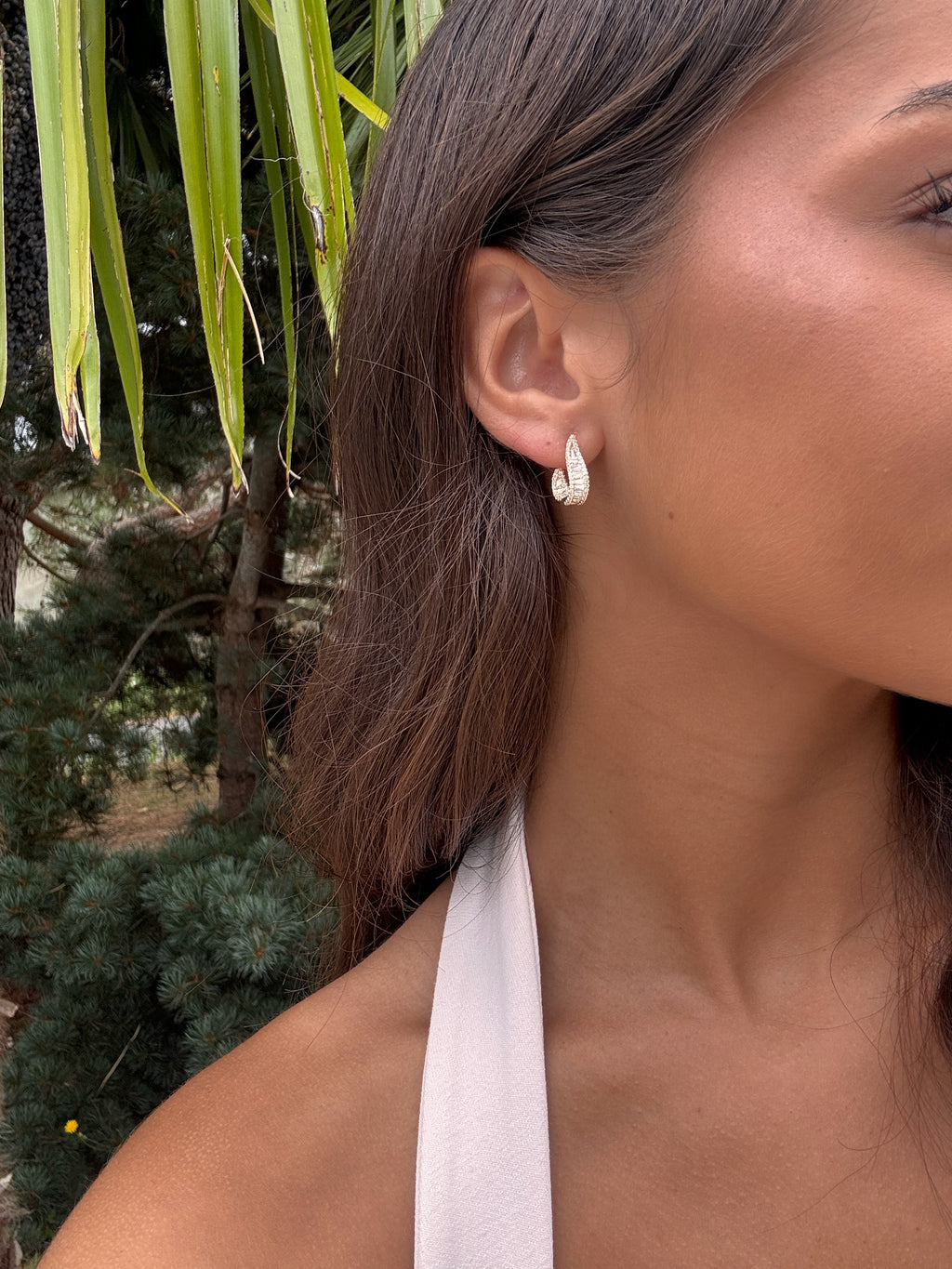 Boucles d'oreilles en forme de goutte à strass