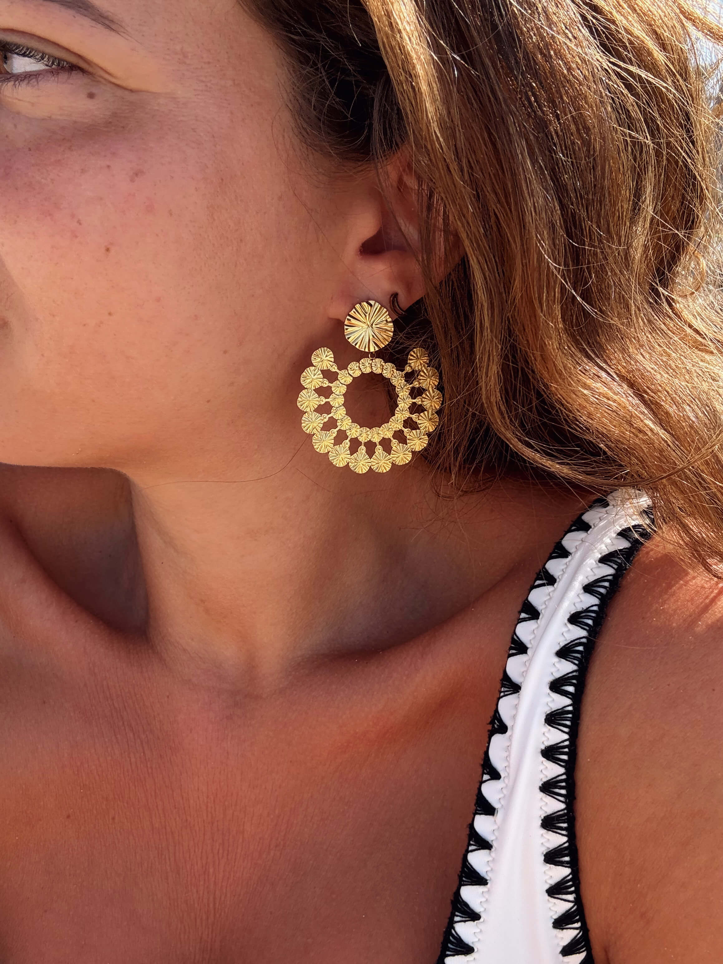 boucles d'oreilles femme doré