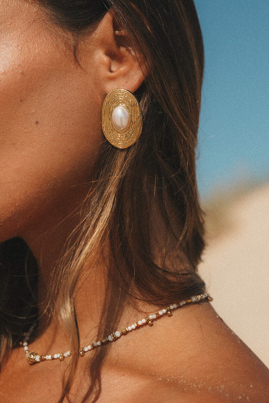 boucles d'oreilles dorée femme