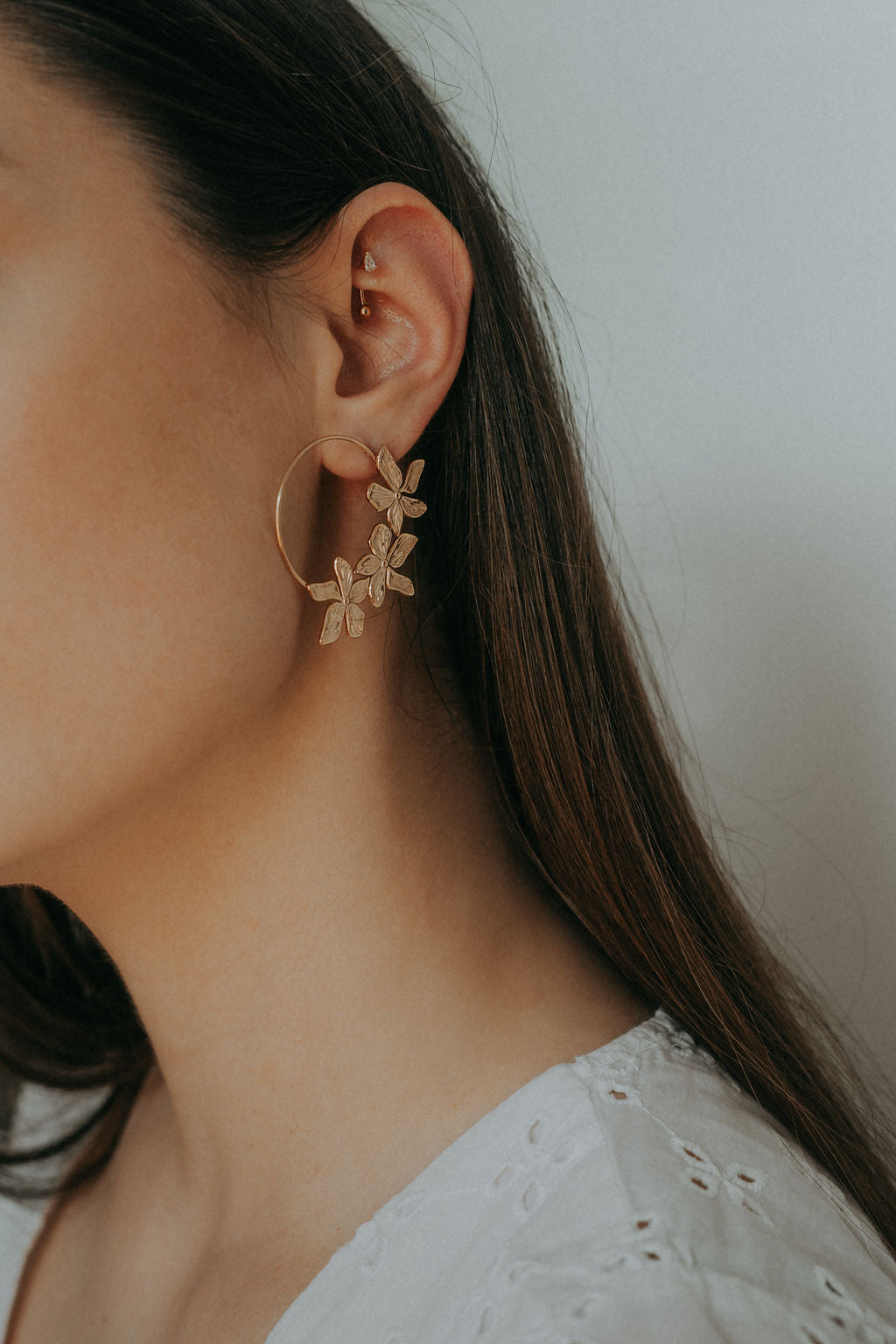 boucles d'oreilles fleur