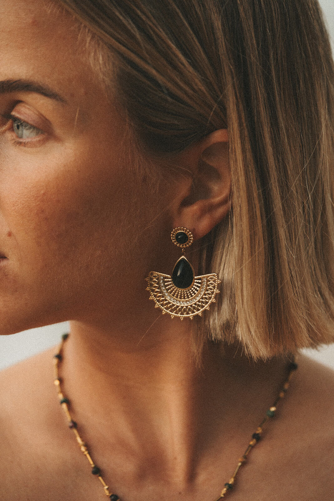 boucles oreilles onyx